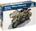 Italeri 1/9 German Military Motorcycle with side car # 7403