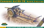 Ace 1/72 Italian 105/28 Field Cannon With Rubberized Wheels # 72594