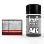 AK Interactive Neutral Grey for White/Black Wash # 00677