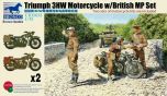 Bronco Models 1/35 Triumph 3HW Motorcycle with MP Figure Set # 35035