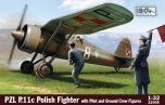 IBG Models 1/32 PZL P.11c Polish Fighter with Pilot and Ground Crew Figures # 32005
