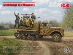 ICM 1/35 "Achtung! Sie fliegen!" Sd.Kfz.3b with 2 cm Flak 38 and 4 Crew Figures # 35407