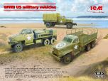 ICM 1/35 WWII U.S. Military Vehicles, G7117, Studebaker US6-U3, Studebaker US6-U5 (Set of 3 Trucks) # DS3528