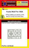 Kovozavody Prostejov 1/72 Focke-Wulf Fw-190A Mask Set # 7245