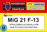 Kovozavody Prostejov 1/72 Mikoyan MiG-21F-13 Mask Set # 7252