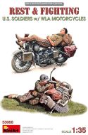 Miniart 1/35 Rest & Fight, US Soldiers w/ Motorcycles # 53068