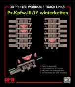 Rye Field Models 1/35 Workable Track Links For Pz.III/IV Winterketten (3D Printed ) # 2018