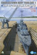 Takom 1/700 Charlestown Navy Yard Dry Dock 1 & USS Frank Knox DD-742 1944 # SP7058