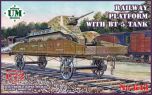 UM-MT 1/72 Flat rail way wagon with BT-5 Tank # 643 - Plastic Model Kit