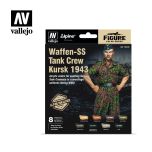 Vallejo MC Set Alpine SS Waffen Tank Crew (x8) & Fig # 70249