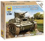 Zvezda 1/100 US Light Tank M3A1 "Stuart" # 6265 - Plastic Model Kit