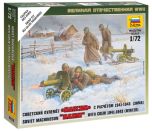 Zvezda 1/72 Soviet Machine Gun with Crew (Winter Uniform) # 6220 - Plastic Model Figures