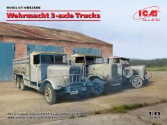 ICM 1/35 Wehrmacht 3-axle Trucks (Henschel 33D1, Krupp L3H163, LG3000) Diorama Set # DS3508