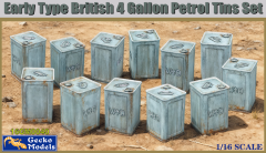 Gecko Models 1/16 Early Type British 4 Gallon Petrol Tins Set # 0040