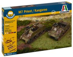 Italeri 1/72 M7 Priest 105mm HMC includes 2 snap together vehicles # 7513 - Plastic Model Kit