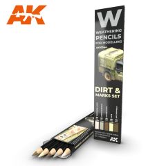 AK Interactive WATERCOLOR PENCIL SET SPLASHES, DIRT AND STAINS # 10044