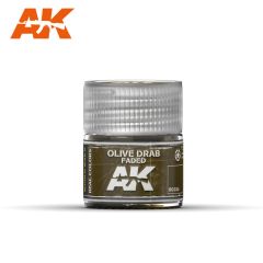 Ak Interactive Real Colors 10ml Olive Drab Faded Acrylic Lacquer # 24