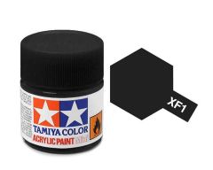 Tamiya Acrylic Paint Mini Xf-1 Flat Black Pot & Swatch