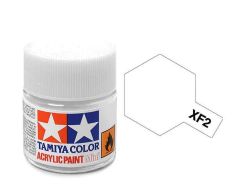 Tamiya Acrylic Paint Mini XF-2 Flat White Pot & Swatch
