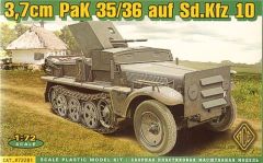 Ace 1/72 37mm PaK 35/36 auf Sd.Kfz.10 # 72281 - Plastic Model Kit