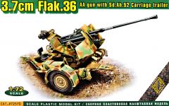 Ace 1/72 Flak.36 3.7cm. AA gun with Sd.Ah.52 carriage trailer # 72570