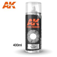 AK Interactive 400ml Fine Primer White Spray Can # 1011