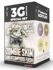 AK Interactive 3rd Gen Acrylic Wargame Color Set - Zombie Skin # 1076
