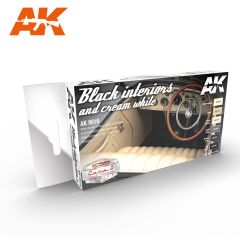 AK Interactive Black Interiors And Cream White Set # 9010