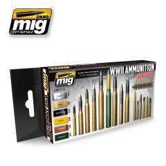 Ammo Of Mig Jimenez WWII Ammunition Colours # 7124 - Paint Set