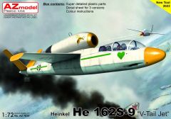 AZ Model 1/72 Heinkel He-162S-9 'V-tail Jet' # 7839