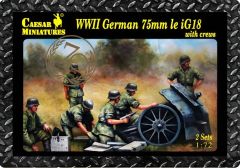 Caesar Miniatures 1/72 German 75mm Le Ig18 Field Gun And Crew X 2 Sets (No Box) # 7201