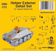 CMK/Czech Master Kits 1/72 Hetzer Exterior Detail Set # 2063