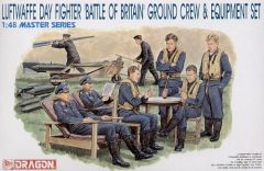 Dragon 1/48 6 Luftwaffe day Fighter Crew, 2 mechanics, tables, chairs, bomb and bomb loading trolley # 5532