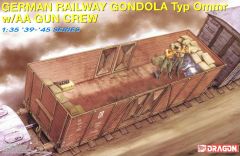 Dragon 1/35 German open-topped railway gondola/box van car with AA machine gun and 2 figures # 6086