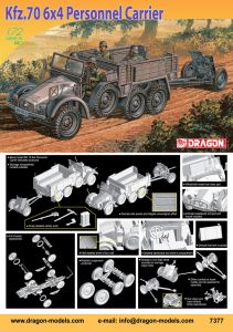 Dragon 1/72 Kfz.70 6x4 Personnel Carrier # 7377 - Plastic Model Kit