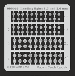 Eduard Landing lights 1.5mm and 2mm # 00020