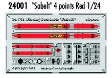 Eduard 1/24 Red 'Sabelt' 4 Point Race Car Seatbelts # 24001