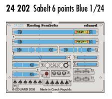 Eduard 1/24 Blue Sabelt 6 Point Race Car Seatbelts # 24202