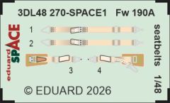 Eduard 1/48 Focke-Wulf Fw-190A Seatbelts Space Set # 48270