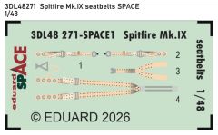 Eduard 1/48 Supermarine Spitfire Mk.IX Seatbelts Space Set # 48271