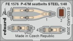 Eduard 1/48 Republic P-47M Thunderbolt Seatbelts Steel # 1576
