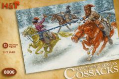 HAT Industrie 1/72 Napoleonic Russian Cossacks. 12 mounted figures with fur caps with extra busbies for potential conversions. # 8006 - Plastic Model Figures