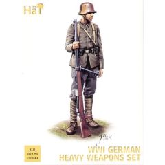 HAT Industrie 1/72 WWI German Heavy Weapons Set. Description - Includes rifle grenade launcher messenger dogs officers field telephone operators 08/15 light machine gun spotters anti-tank rifles flamethrowers NCOs with submachine guns snipers Lewis machin