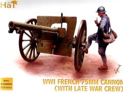 HAT Industrie 1/72 WWI French 75mm gun with crew (helmet) # 8161