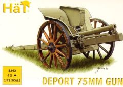 HAT Industrie 1/72 WWI Italian 75mm Deport Gun # 8242 - Plastic Model Figures