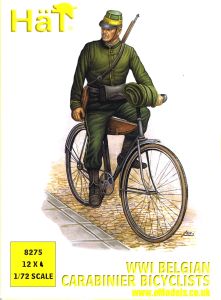 Hat 1/72 WWI Belgian Carabinier Bicyclists x 12 # 8275 - Plastic Model Figure