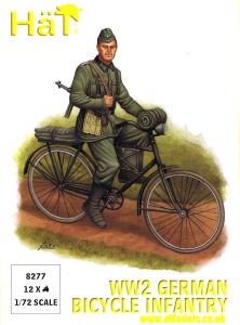 Hat 1/72 WWII German Bicycle Infantry # 8277 - Plastic Model Figure