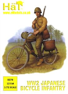 Hat 1/72 WWII Japanese Bicycle Infantry # 8278 - Plastic Model Kit