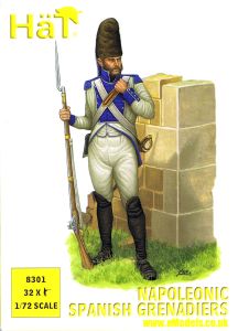 Hat 1/72 Napoleonic Spanish Grenadiers # 8301 - Plastic Model Toy Soldier