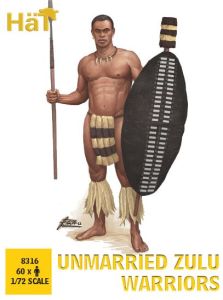 HAT 1/72 Unmarried Zulu warriors # 8316